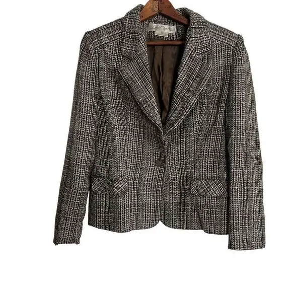 Gloria Vanderbilt Tweed Striped Two-Button Lined Suits Blazer Multicolor Size 12 - Picture 2 of 8